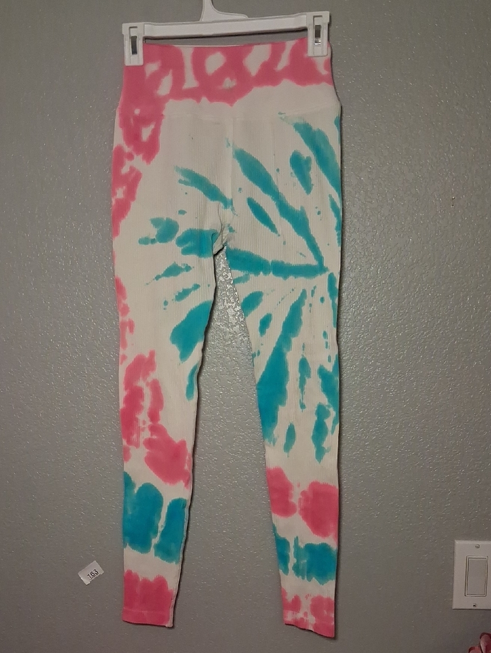 Grateful Dead Pink & Teal Tie-Dye Ribbed Leggings